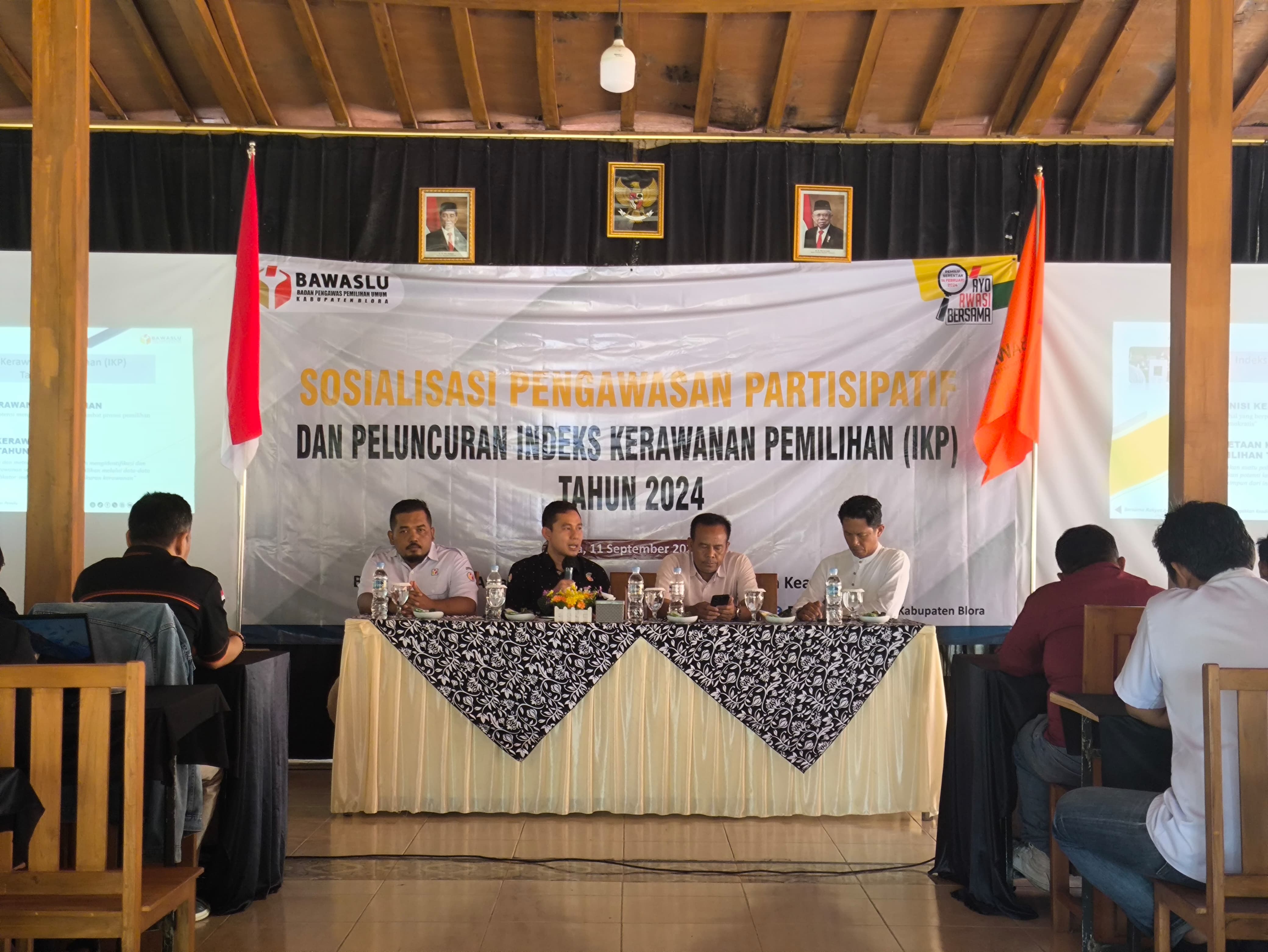 Gelar Sosialisasi Pengawasan Partisipatif, Bawaslu Blora Luncurkan Indeks Kerawanan Pemilihan (IKP) 2024 di Wilayah Kabupaten Blora